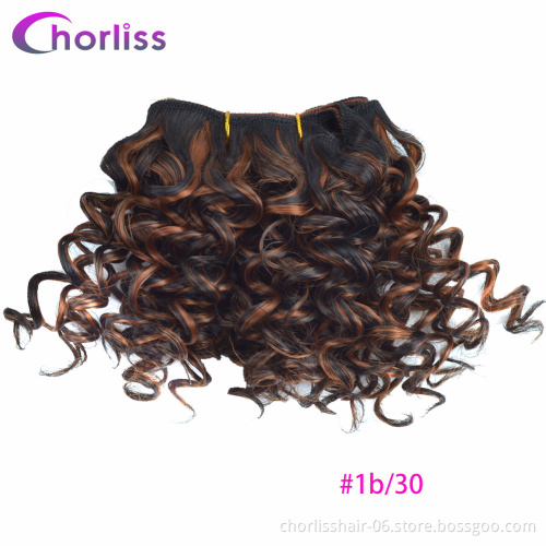 Wholesale Pure Dark Blonde Weave 105g/lot 3pcs/lot Afro Kinky Curly Hair Weaving Synthetic Hair Bundles Extensions Hair Weft